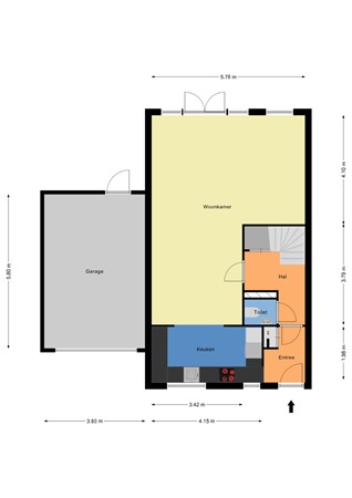 Floorplan - Burgemeester Nieborgstraat 15, 2957 KJ Nieuw-Lekkerland